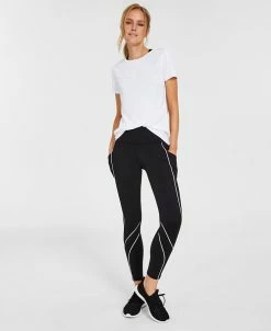 ID Ideology Women's Mesh T-Shirt & Contrast Piping 7/8 Leggings, Created By Macy's