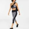 ID Ideology Women's Birdseye Mesh Long Sleeve Tee, Houndstooth Low Impact Sports Bra & Crop Leggings, Created For Macy's
