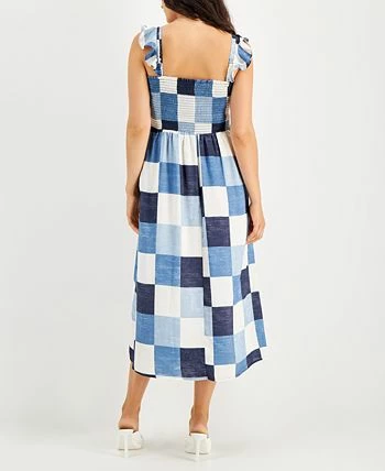 INC International Concepts Women's Ruffle-Strap Smocked Midi Dress, Created For Macy's 2 INC International Concepts Women's Ruffle-Strap Smocked Midi Dress, Created For Macy's - Image 2