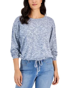 Style & Co Women's Cozy Cinch-Waist Scoop-Neck Top, Created For Macy's -Anne Klein Sales Store 22282393 fpx