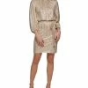 Vince Camuto Women's Belted 3/4-Sleeve Dress