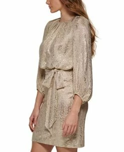 Vince Camuto Women's Belted 3/4-Sleeve Dress -Anne Klein Sales Store 22289712 fpx