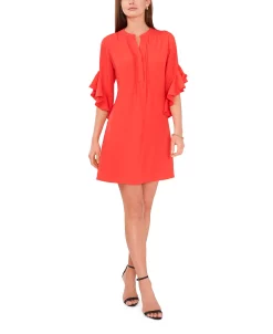 Vince Camuto Women's Ruffle-Sleeve Dress -Anne Klein Sales Store 22291906 fpx