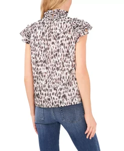 CeCe Women's Flutter Sleeve Mock Neck Blouse -Anne Klein Sales Store 22295484 fpx