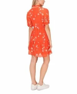 CeCe Women's Short Sleeve Floral Baby Doll Dress -Anne Klein Sales Store 22295562 fpx