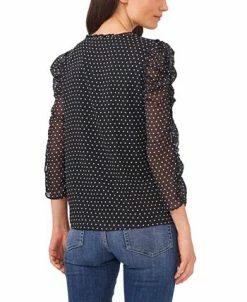 CeCe Women's Long Sleeve Ruffled Duet Mini Dot Blouse -Anne Klein Sales Store 22295568 fpx