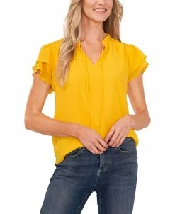 CeCe Women's Yoryu Flutter Sleeve Blouse
