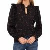CeCe Women's Long Sleeve Blouse With Eyelet Trim
