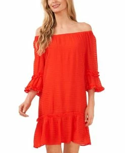 CeCe Women's Off The Shoulder Flounce Dress