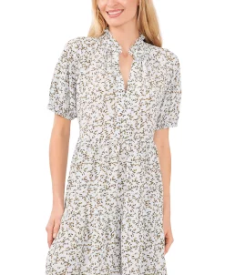 CeCe Women's V-neck Baby Doll Ditsy Floral Dress -Anne Klein Sales Store 22295701 fpx