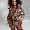 INC International Concepts Ade Samuel For INC Women's Animal-Print Tie-Cuff Puffer Jacket, Created For Macy's