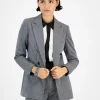 Bar III Women's Shimmer Herringbone Open-Front Jacket