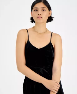 Bar III Women's Velvet V-Neck Scoop-Back Belted Jumpsuit, Created For Macy's 8 Bar III Women's Velvet V-Neck Scoop-Back Belted Jumpsuit, Created For Macy's -Anne Klein Sales Store 22299155 fpx