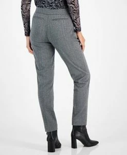 Bar III Women's Shimmer Herringbone Straight-Leg Ankle Pants, Created For Macy's -Anne Klein Sales Store 22299162 fpx