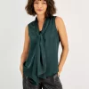 Bar III Women's Sleeveless Bow-Tie Blouse, Created For Macy's