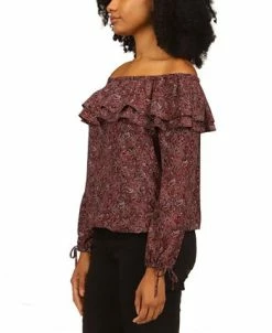 Michael Kors Women's Pop Paisley Off-The-Shoulder Top, Regular & Petite -Anne Klein Sales Store 22299580 fpx