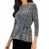 Kasper Women's Side-Tie Metallic Shimmer Knit Top