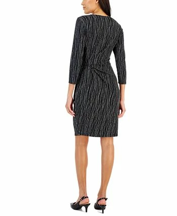 Kasper Women's Anise Metallic Faux-Wrap Dress 2 Kasper Women's Anise Metallic Faux-Wrap Dress - Image 2