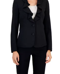 Kasper Women's Ruffled Two-Button Long-Sleeve Jacket -Anne Klein Sales Store 22303624 fpx