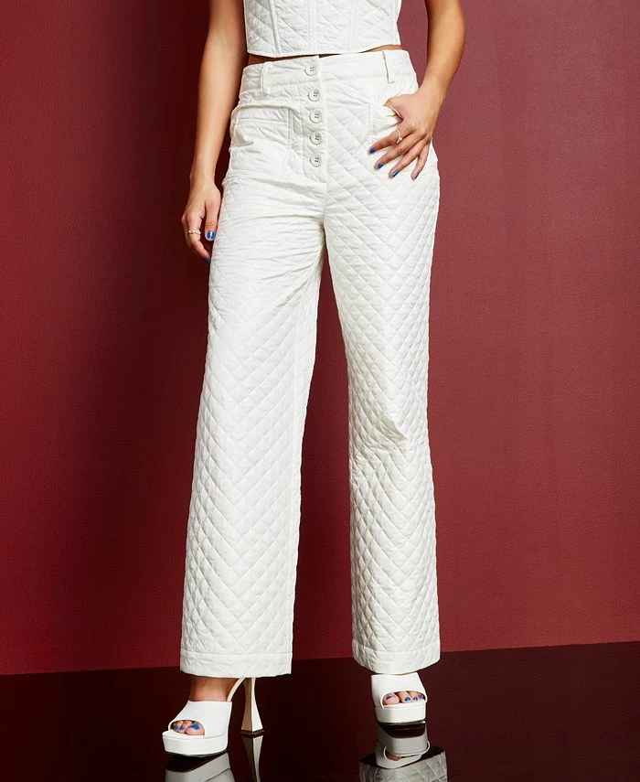 Royalty By Maluma Women's Quilted Button-Fly Pants, Created For Macy's 1 Royalty By Maluma Women's Quilted Button-Fly Pants, Created For Macy's
