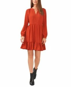 Vince Camuto Women's Ruched Flounce Dress -Anne Klein Sales Store 22324256 fpx