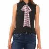 CeCe Women's Plaid Bow Blouse