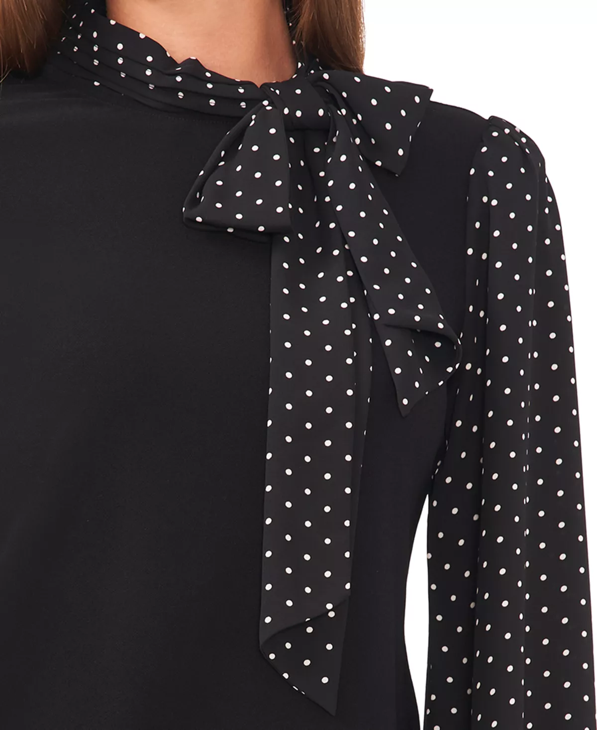 CeCe Women's Mixed-Media Bow Top 5 CeCe Women's Mixed-Media Bow Top - Image 5