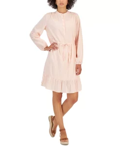 Style & Co Women's Shadow-Striped Ruffle-Hem Dress, Created For Macy's -Anne Klein Sales Store 22332386 fpx