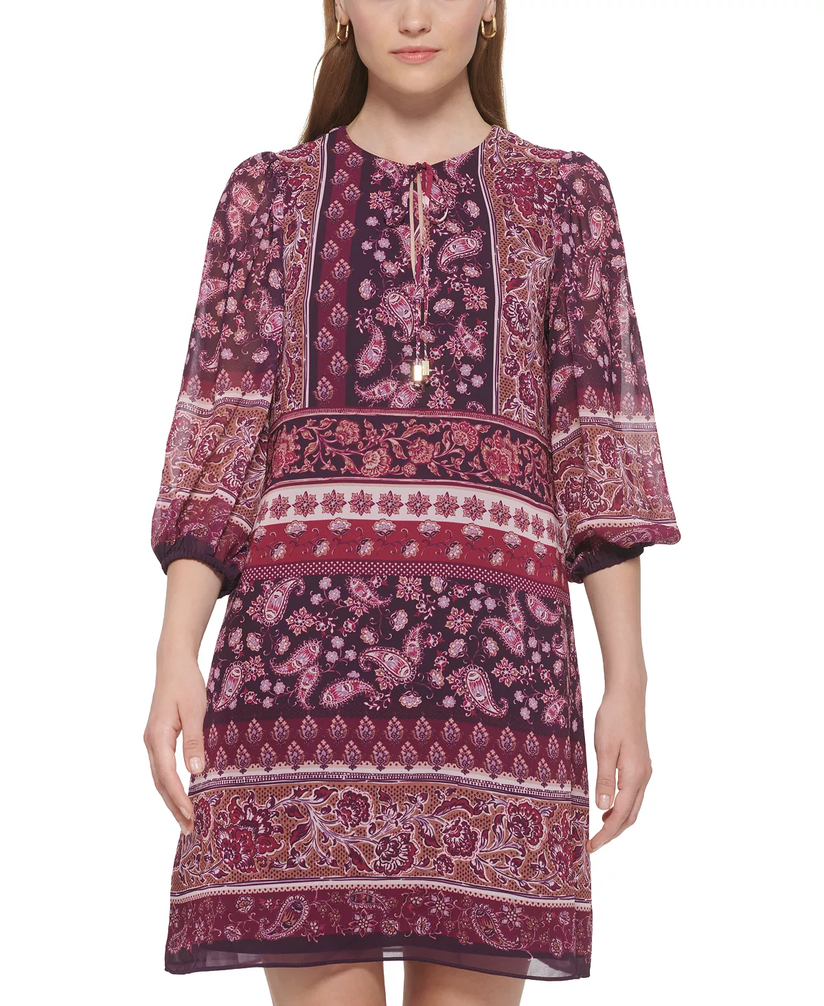 Vince Camuto Women's Balloon-Sleeve Tie-Neck Dress 7 Vince Camuto Women's Balloon-Sleeve Tie-Neck Dress - Image 7