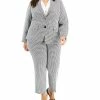 Kasper Plus Size Houndstooth Notch-Collar Button-Front Jacket