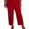 Kasper Plus Size Mid-Rise Straight-Ankle Faux-Pocket Pants