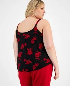 Bar III Plus Size Floral-Print Camisole, Created For Macy's -Anne Klein Sales Store 22337593 fpx