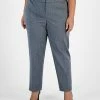 Bar III Plus Size Shimmer Herringbone Ankle Pants, Created For Macy's