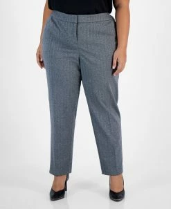 Bar III Plus Size Shimmer Herringbone Ankle Pants, Created For Macy's