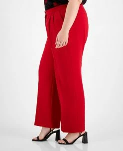 Bar III Plus Size Textured Crepe Wide-Leg Pants, Created For Macy's -Anne Klein Sales Store 22337667 fpx