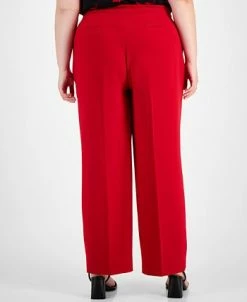 Bar III Plus Size Textured Crepe Wide-Leg Pants, Created For Macy's -Anne Klein Sales Store 22337668 fpx