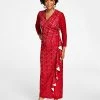 Kasper Lace Surplice V-Neck Ruffled Maxi Dress