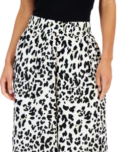 JM Collection Women's Leopard-Print Wide-Leg Pants, Created For Macy's -Anne Klein Sales Store 22354606 fpx