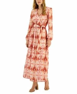 INC International Concepts Women's Printed Surplice Midi Dress, Created For Macy's
