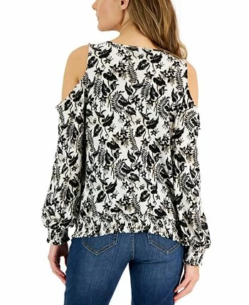 INC International Concepts Women's Printed Cold-Shoulder Top, Created For Macy's 2 INC International Concepts Women's Printed Cold-Shoulder Top, Created For Macy's - Image 2