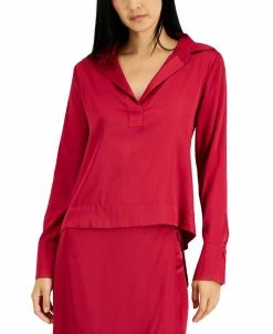 Donna Karan Women's V-Neck Tapered Hem Tunic