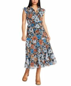 Steve Madden BB Dakota Orange Blossom Printed Dress -Anne Klein Sales Store 22368625 fpx
