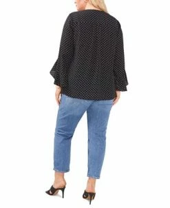 Vince Camuto Plus Size Polka-Dot Flutter-Sleeve Blouse -Anne Klein Sales Store 22370572 fpx