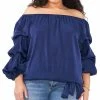 Vince Camuto Plus Size Bubble-Sleeve Off-The-Shoulder Top