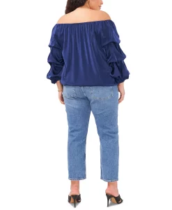 Vince Camuto Plus Size Bubble-Sleeve Off-The-Shoulder Top -Anne Klein Sales Store 22371231 fpx