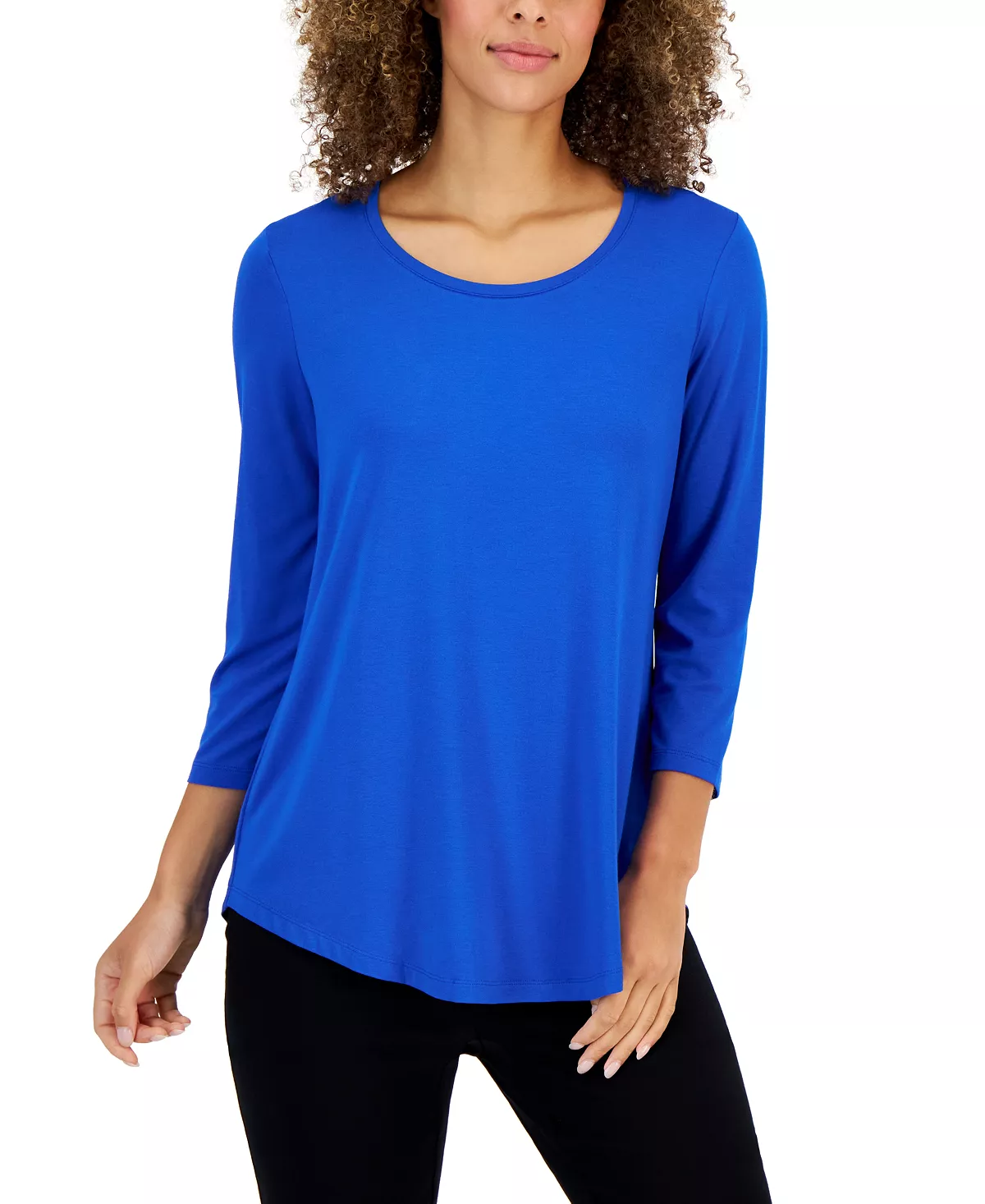 JM Collection 3/4-Sleeve Solid Tunic Top, Created For Macy's 6 JM Collection 3/4-Sleeve Solid Tunic Top, Created For Macy's - Image 6