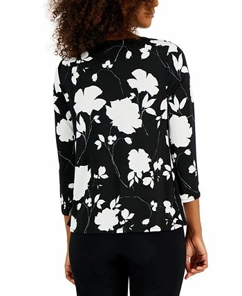 Alfani Women's Cowlneck 3/4-Sleeve Top, Created For Macy's 2 Alfani Women's Cowlneck 3/4-Sleeve Top, Created For Macy's - Image 2