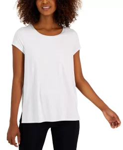 Alfani Women's Satin-Trim Scoop-Neck Top, Created For Macy's