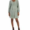 Style & Co Women's Printed V-Neck Peasant Dress, Created For Macy's