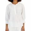 Charter Club Women's Linen 3/4-Sleeve Top, Created For Macy's
